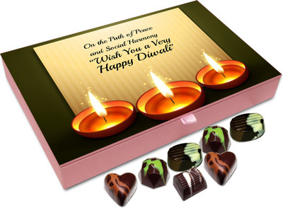 

Chocholik Diwali Gift Box - May This Diwali Brings Us On The Path Of Peace Chocolate Box - 12pc Truffles(144 g)
