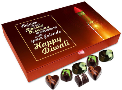 

Chocholik Diwali Gift - Rejoice On The Blessed Occasion Of Diwali Chocolate Box - 12pc Truffles(144 g)