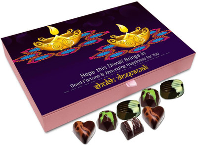 

Chocholik Diwali Gift - Hope This Diwali Brings In Good Fortune Chocolate Box - 12pc Truffles(144 g)