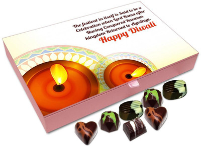 Chocholik Diwali Gift Box - Diwali The Festival Of Victory Over Evil Chocolate Box - 12pc Truffles(144 g)