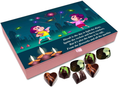 

Chocholik Diwali Gift - Have A Safe And Bombastic Diwali Chocolate Box - 12pc Truffles(144 g)