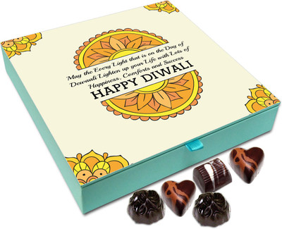 

Chocholik Diwali Gift Box - Achieve What Your Heart Desires. Happy Deepavali Chocolate Box - 9pc Truffles(108 g)