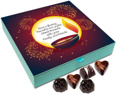 

Chocholik Diwali Gift Box - May This Diwali Be Glowing Peaceful And Joyful Chocolate Box - 9pc Truffles(108 g)