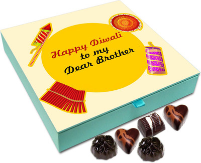 

Chocholik Diwali Gift - Happy Diwali To My Dear Brother Chocolate Box - 9pc Truffles(108 g)