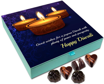 

Chocholik Diwali Gift Box - Good Wishes For A Joyous Diwali Chocolate Box - 9pc Truffles(108 g)
