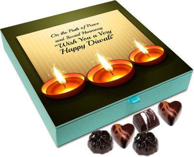 

Chocholik Diwali Gift Box - May This Diwali Brings Us On The Path Of Peace Chocolate Box - 9pc Truffles(108 g)