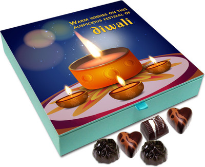 

Chocholik Diwali Gift - Warm Wishes On The Auspicious Festival Of Deepawali Chocolate Box - 9pc Truffles(108 g)