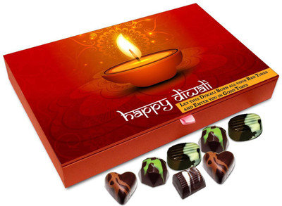 

Chocholik Diwali Gift - Let This Diwali Burn All The Bad Times And Enter You In Good Times Chocolate Box - 12pc Truffles(144 g)