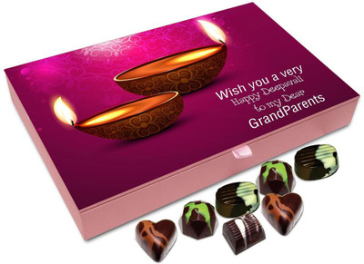

Chocholik Diwali Gift Box - I Wish My Grandparents A Very Happy Diwali Chocolate Box - 12pc Truffles(144 g)
