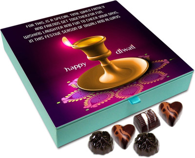 

Chocholik Diwali Gift Box - On Diwali I Am Wishing You Cheerful Days Ahead Chocolate Box - 9pc Truffles(108 g)