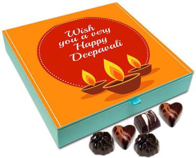 

Chocholik Diwali Gift - Wish You A Very Entertaining And Prosperous Diwali Chocolate Box - 9pc Truffles(108 g)