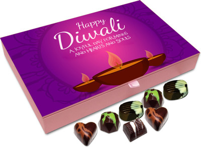 

Chocholik Diwali Gift - Diwali A Joyful Day For Minds Hearts And Souls Chocolate Box - 12pc Truffles(144 g)