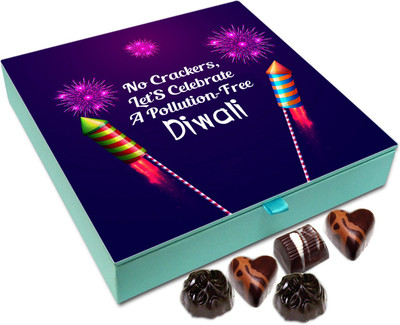 

Chocholik Diwali Gift - No Crackers Let's Celebrate Pollution Free Diwali Chocolate Box - 9pc Truffles(108 g)