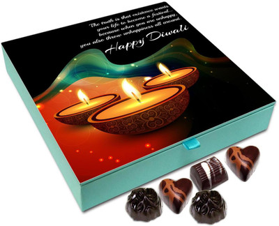 

Chocholik Diwali Gift Box - Stay Happy On This Diwali Chocolate Box - 9pc Truffles(108 g)
