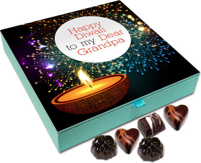 

Chocholik Diwali Gift - Happy Diwali To My Dear Grandpa Chocolate Box - 9pc Truffles(108 g)