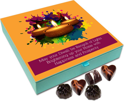 

Chocholik Diwali Gift Box - May Diwali Brightens Up Your Home Chocolate Box - 9pc Truffles(108 g)