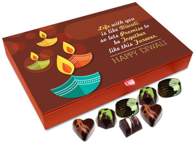 

Chocholik Diwali Gift - On Diwali We Promise To Be Together Chocolate Box - 12pc Truffles(144 g)