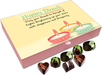 

Chocholik Diwali Gift Box - May This Diwali Brighten Your Home With Happiness Chocolate Box - 12pc Truffles(144 g)