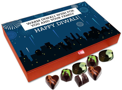 

Chocholik Diwali Gift - Warm Diwali Wish For You And Your Family Chocolate Box - 12pc Truffles(144 g)