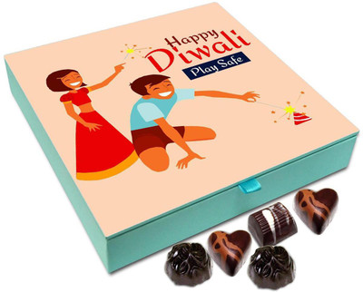 

Chocholik Diwali Gift Box - Happy Diwali Play Safe Chocolate Box - 9pc Truffles(108 g)