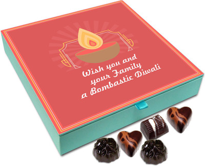 

Chocholik Diwali Gift Box - Wishing You And All Your Family Bombastic Diwali Chocolate Box - 9pc Truffles(108 g)