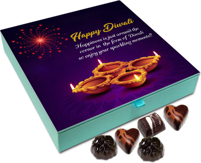 

Chocholik Diwali Gift - Happiness Is Around The Corner With Diwali Chocolate Box - 9pc Truffles(108 g)