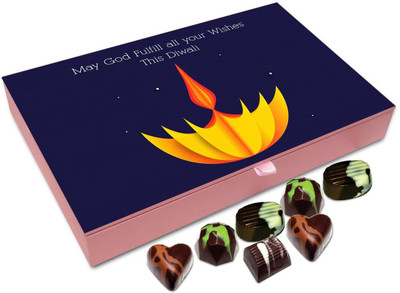 

Chocholik Diwali Gift - May God Fulfill All Your Wishes On This Diwali Chocolate Box - 12pc Truffles(144 g)