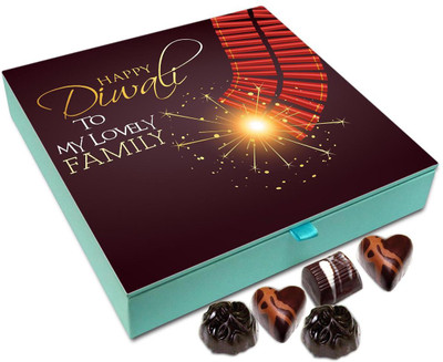 

Chocholik Diwali Gift Box - Happy Diwali To My Lovely Family Chocolate Box - 9pc Truffles(108 g)