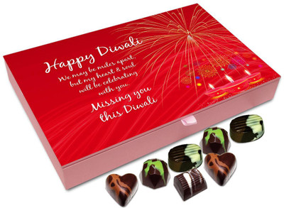 

Chocholik Diwali Gift Box - Missing You This Diwali Chocolate Box - 12pc Truffles(144 g)