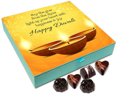 

Chocholik Diwali Gift Box - May The Glow From Diwali Candles Light Up Your Heart Chocolate Box - 9pc Truffles(108 g)