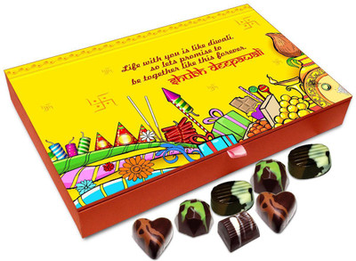 

Chocholik Diwali Gift Box - Lets Enjoy Together On This Diwali Chocolate Box - 12pc Truffles(144 g)