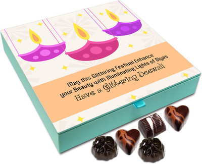 

Chocholik Diwali Gift - May The Glittering Festival Of Diwali Enhance Your Beauty Chocolate Box - 9pc Truffles(108 g)