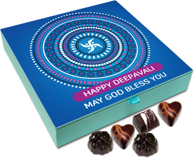 

Chocholik Diwali Gift - May The Diwali Light Spread Lights Of Wisdom In Your Family Chocolate Box - 9pc Truffles(108 g)