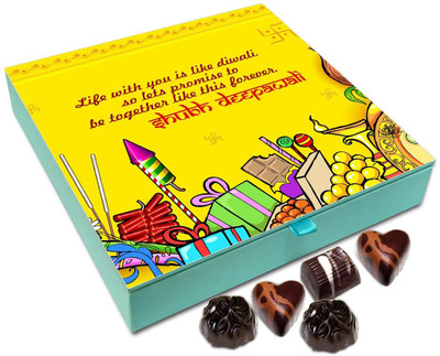 

Chocholik Diwali Gift Box - Lets Enjoy Together On This Diwali Chocolate Box - 9pc Truffles(108 g)
