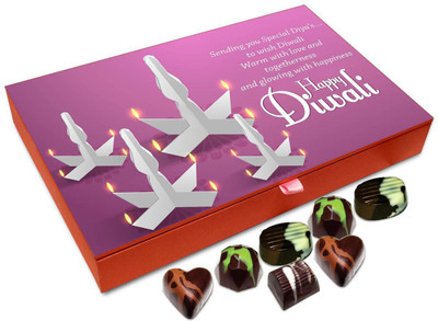

Chocholik Diwali Gift Box - Sending You Special Diwali Wishes Chocolate Box - 12pc Truffles(144 g)