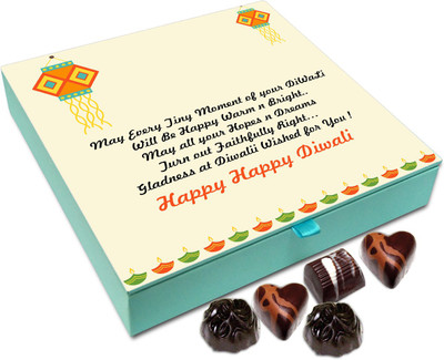 

Chocholik Diwali Gift Box - May This Diwali Be Happy Warm And Bright Chocolate Box - 9pc Truffles(108 g)