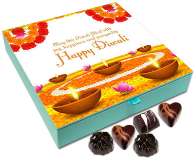 

Chocholik Diwali Gift Box - May This Diwali Be Filled With Joy Peace And Prosperity Chocolate Box - 9pc Truffles(108 g)