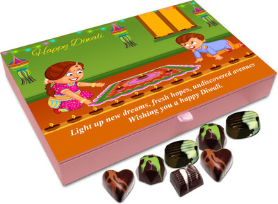 

Chocholik Diwali Gift - Light Up New Dreams On Diwali Chocolate Box - 12pc Truffles(144 g)