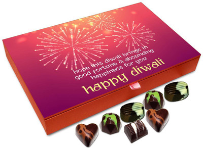 

Chocholik Diwali Gift - Hope This Diwali Brings Good Fortune And Happiness Chocolate Box - 12pc Truffles(144 g)