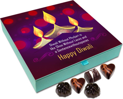 

Chocholik Diwali Gift Box - Diwali Without Crackers Is Like Sentence Without Space Chocolate Box - 9pc Truffles(108 g)