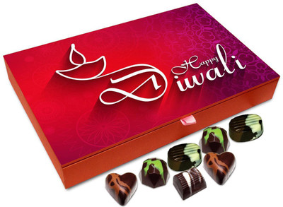 

Chocholik Diwali Gift - Happy Deepawali To You And Your Family Chocolate Box - 12pc Truffles(144 g)