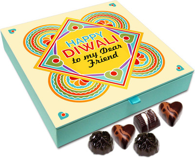 

Chocholik Diwali Gift Box - Happy Diwali To My dear Friend Chocolate Box - 9pc Truffles(108 g)