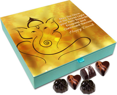 

Chocholik Diwali Gift Box - May The Light Of Diwali Candles Show Us Path Of Continuous Progress Chocolate Box - 9pc Truffles(108 g)