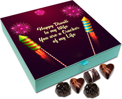 

Chocholik Diwali Gift Box - Happy Diwali To My Wife You Are Cracker Of My Life Chocolate Box - 9pc Truffles(108 g)