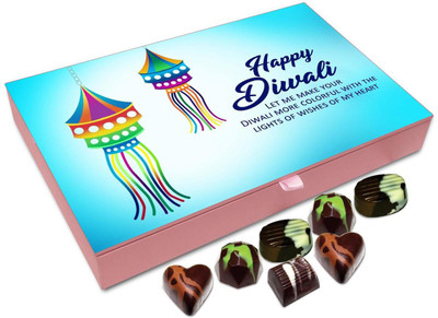 

Chocholik Diwali Gift - Lights Of Wishes From My Heart On Diwali Chocolate Box - 12pc Truffles(144 g)