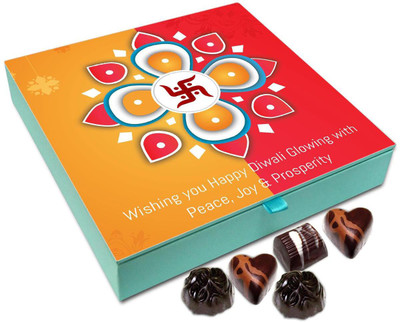 

Chocholik Diwali Gift - Wishing You Diwali Full Of Peace Joy And Prosperity Chocolate Box - 9pc Truffles(108 g)