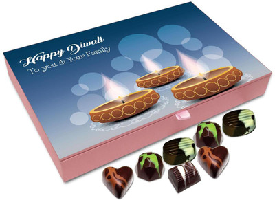 Chocholik Diwali Gift - Happy Deepawali To You And family Chocolate Box - 12pc Truffles(144 g)