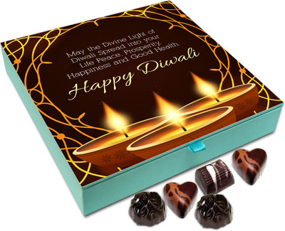 

Chocholik Diwali Gift Box - May The Divine Light Of Diwali Lead Us Together To A Batter Path Chocolate Box - 9pc Truffles(108 g)