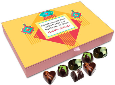 

Chocholik Diwali Gift Box - Happy Diwali To The Most Wonderful Friend Chocolate Box - 12pc Truffles(144 g)