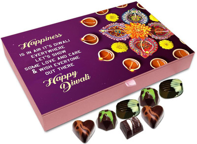 

Chocholik Diwali Gift - Happiness Is In The Air It's Diwali Everywhere Chocolate Box - 12pc Truffles(144 g)